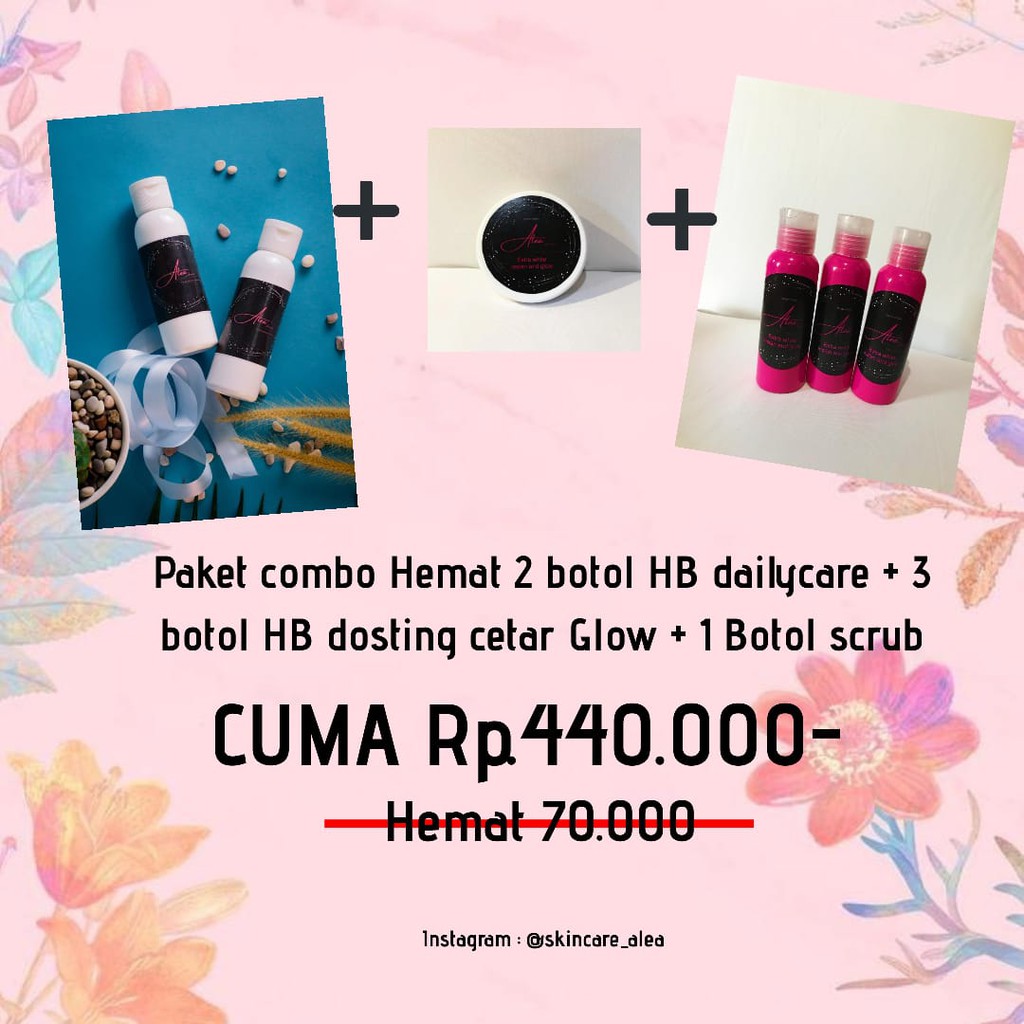 HB SUPER WHITENING // HB DOSTING PAKET COMBO SUPER CETAR GLOWING// PUTIH PERMANEN HITUNGAN HARI