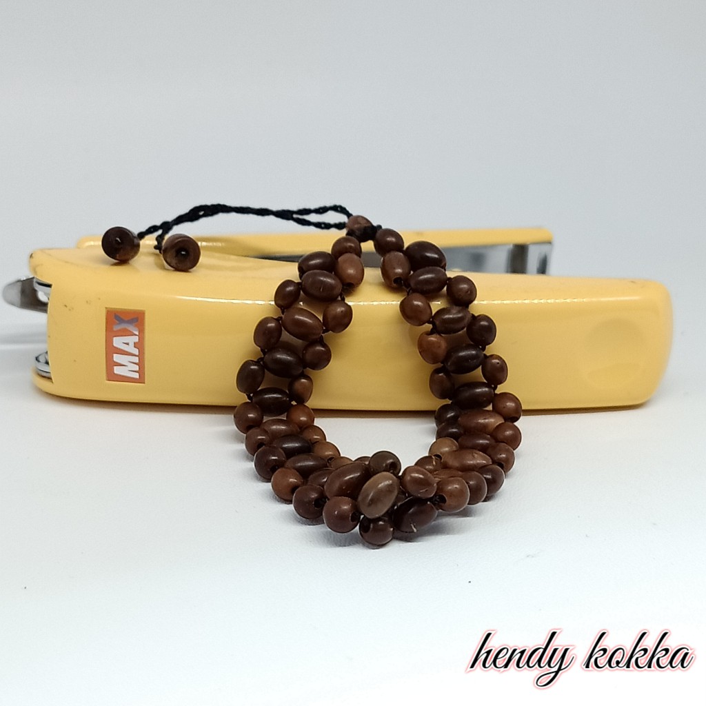 gelang kokka kaukah rel oval halat bulat coklat