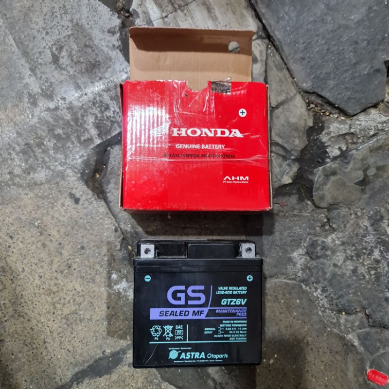 Aki GS GTZ 6V Astra Otoparts Sepeda Motor Honda Vario Bekas Rusak