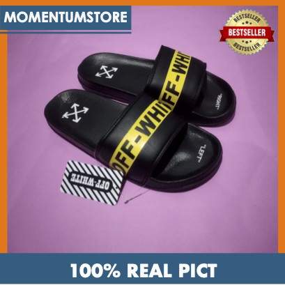 Sandal Pria dan Wanita Slide On Strip Off White Sandal Off-White Sandal Distro Off White Sandal Slop-6