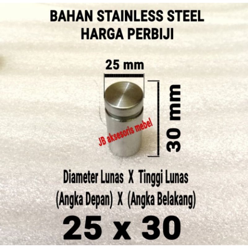 Pen Iklan 25 X 30 Stainles / Baut akrilik Huben