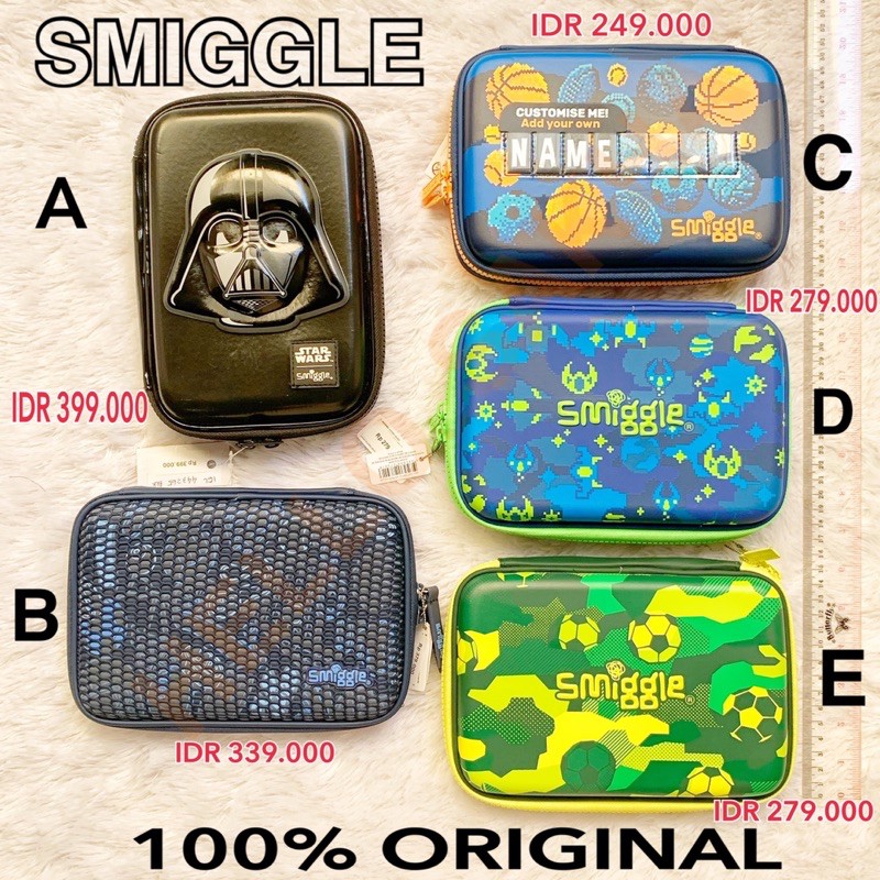 KOTAK TEMPAT PENSIL SMIGGLE JAMINAN ASLI 100% ORIGINAL PENCIL CASE BUAT PERALATAN SEKOLAH