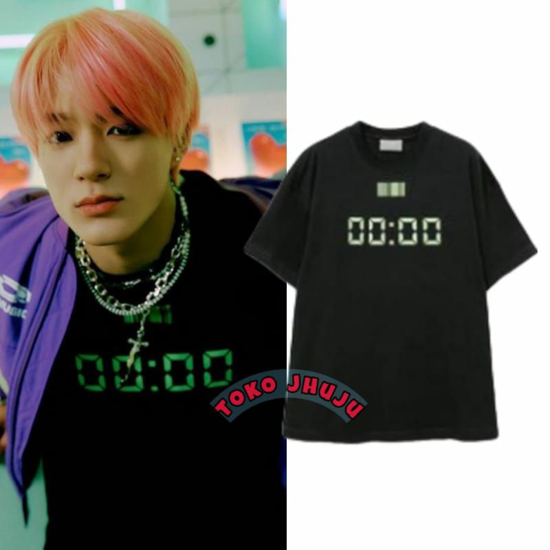 Baju Kaos NCT Dream Jeno style BARCODE 00:00 sablon stabilo