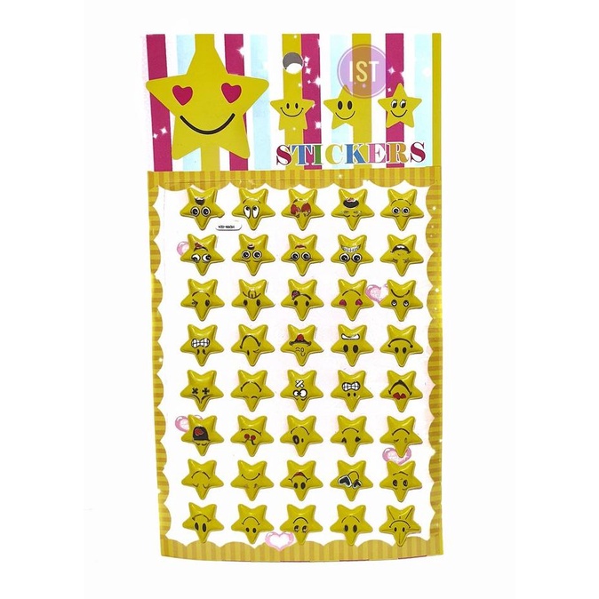 

Mainan Anak STICKER STIKER TIMBUL BINTANG SMILE WARNA WARNI tK~s