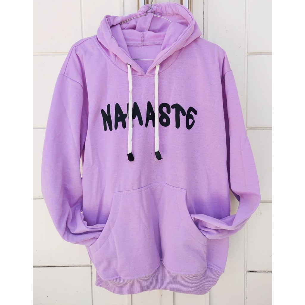 Namaste Sweater Hoodie Wanita//Namaste Tren Masakini-lilac