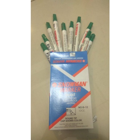 

spidol permanent marker snowman G12 HIJAU (ISI 12)