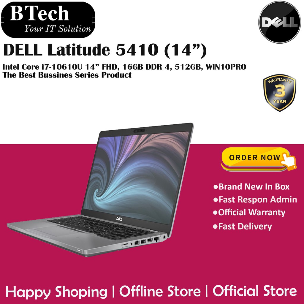 Dell Latitude 5410 14 Core I7 u 16gb 512gb Ssd W10pro 3 Year Shopee Indonesia