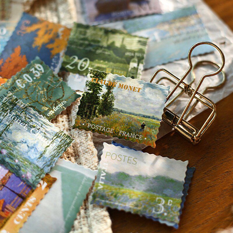 

5pcs Postage Sticker for Scarpbook Journaling Lukisan Van Gogh
