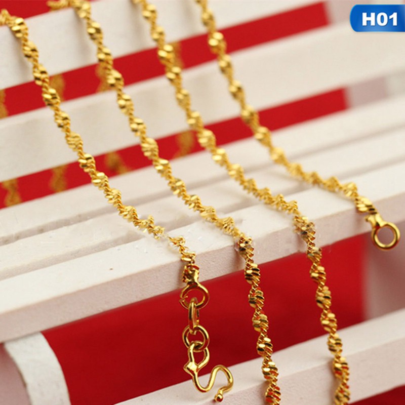 18K Gold Chain 18&quot; High Quality Link Necklace Set Chains+Lobster Clasps Necklace