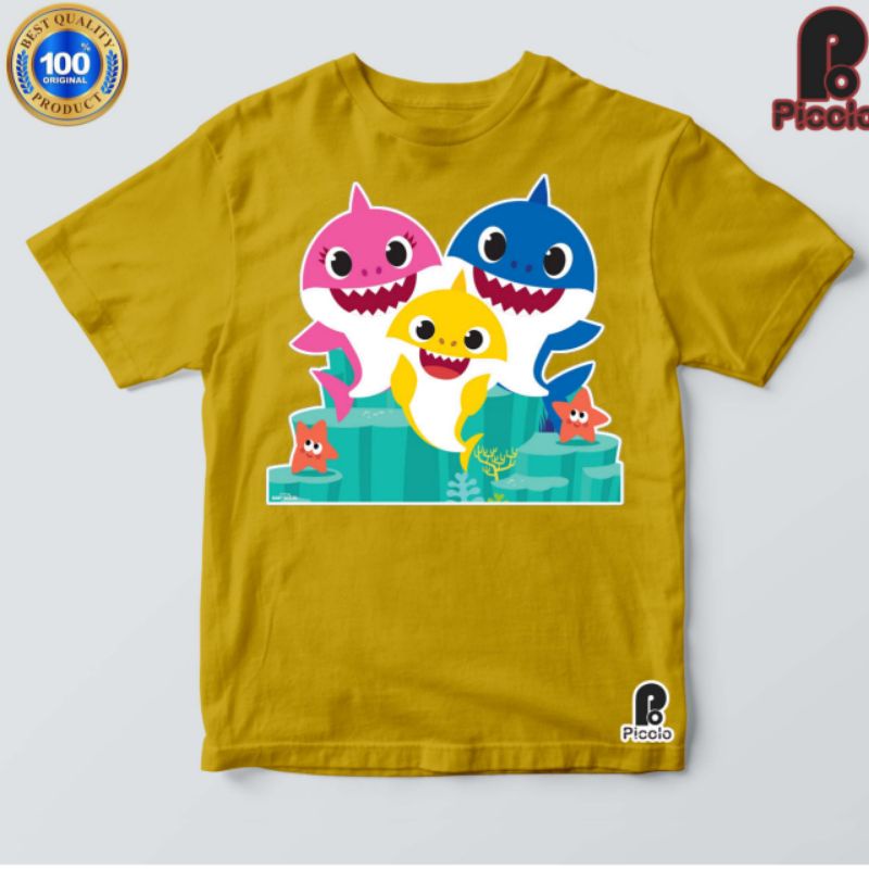 Baju Anak / Kaos Anak / Pakaian Anak / Premium  T-shirt Lengan Pendek Motif Print Kartun Baby Shark8