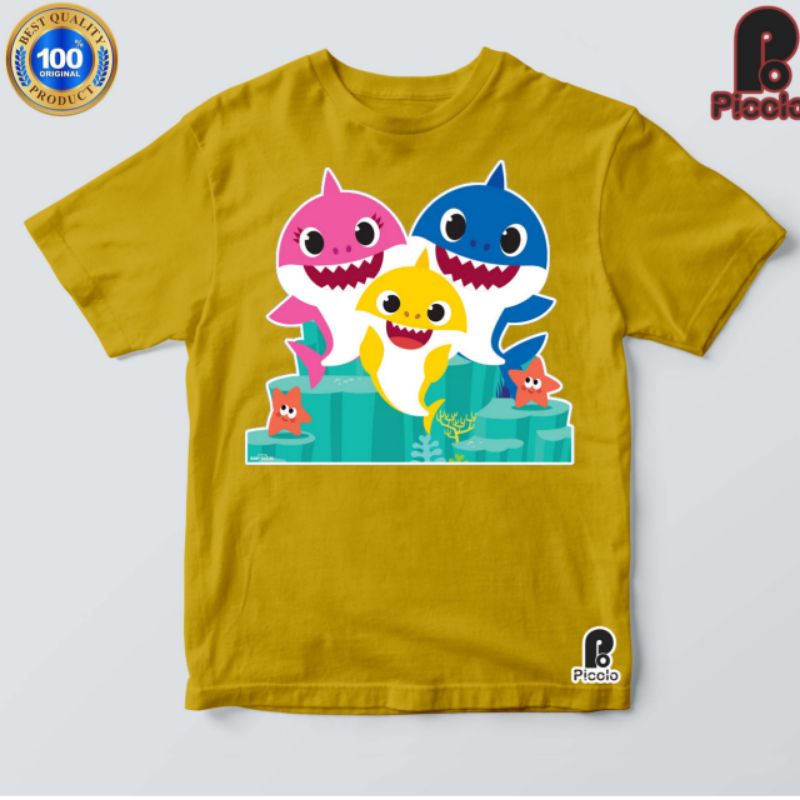 Baju Anak / Kaos Anak / Pakaian Anak / Premium  T-shirt Lengan Pendek Motif Print Kartun Baby Shark8