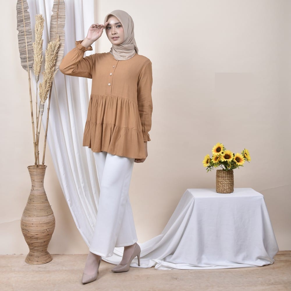 DISKON PAMELA BLOUSE - blouse wanita / blouse kekinian / blouse cantik / simple blouse / blouse polos