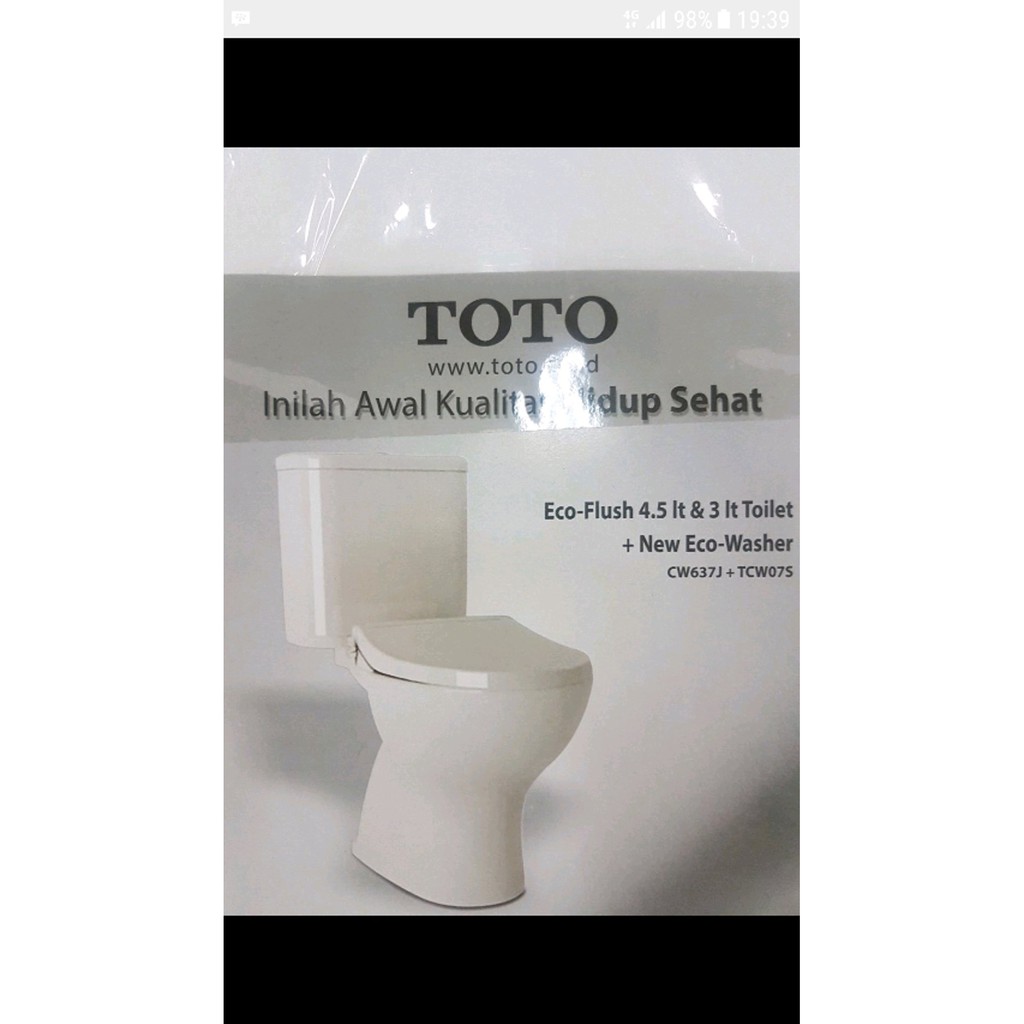 Kloset Duduk Toto Cw637j Ecowasher Complete Shopee Indonesia