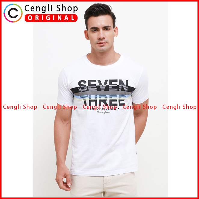 BAJU KAOS PRIA CARDINAL ORIGINAL CASUAL LENGAN PENDEK PUTIH CA09