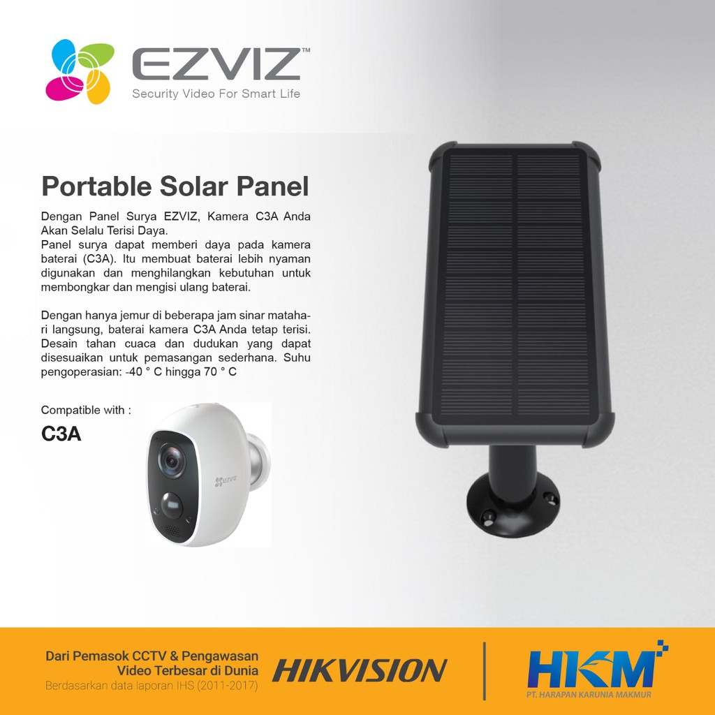 Ezviz Solar Panel Charger for Wireless Battery CCTV IP Camera