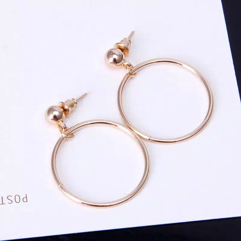 Anting Fashion Ala Korea Model Tusuk Kombinasi Ring 416