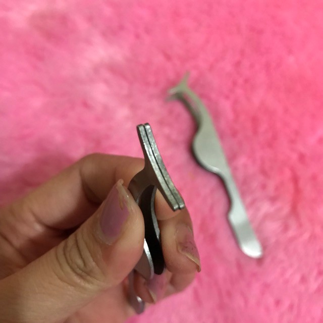 Pinset Multifungsi Bahan Stainless Steel untuk Memasang Bulu Mata Palsu / False Eyelashes Tweezers