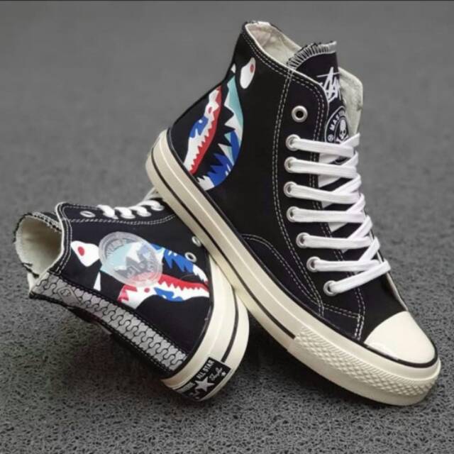 100% SEPATU CONVERSE 70s Bapee mastermind high