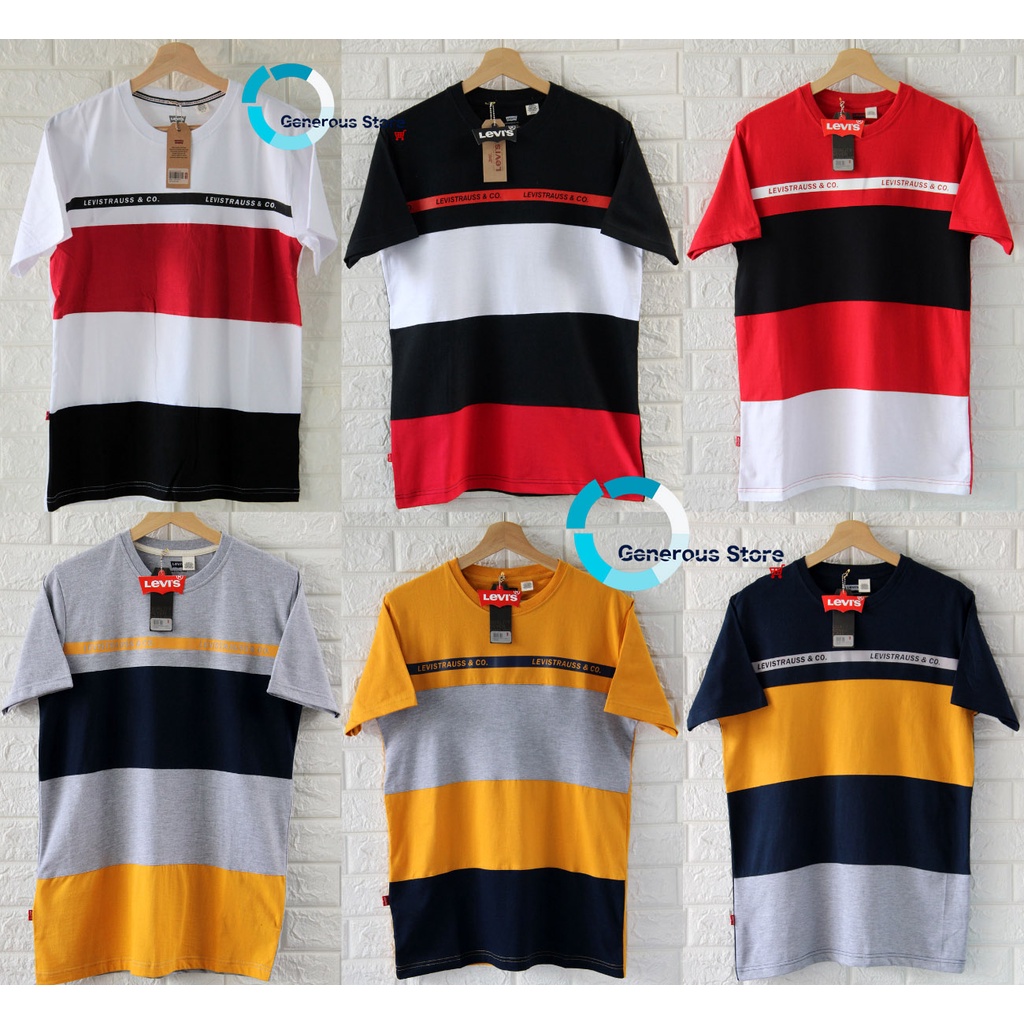 kaos pria original import - harga distributor - motif kombinasi - lv21