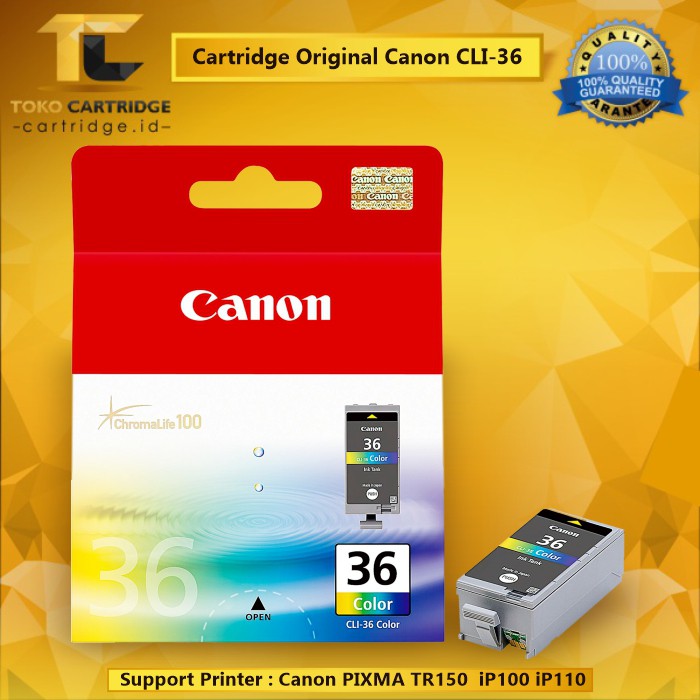 Cartridge Tinta Original Canon CLI36 CLI 36 CLI-36 CLI-36C Color