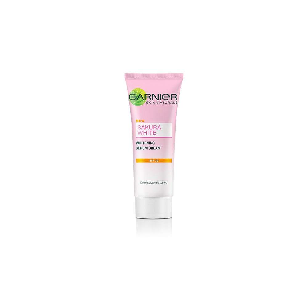 Garnier Sakura Glow Whitening Serum Day Cream SPF 30 - 20 ml (Untuk Kulit Cerah Merona):20 ml / Garnier Sakura White Whitening Serum Day Cream SPF 30 - 20 ml (Untuk Kulit Cerah Merona):20 ml-20 ml
