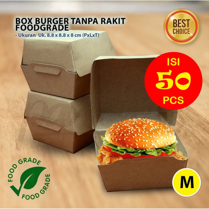 Harga kotak burger oblong 100 keping