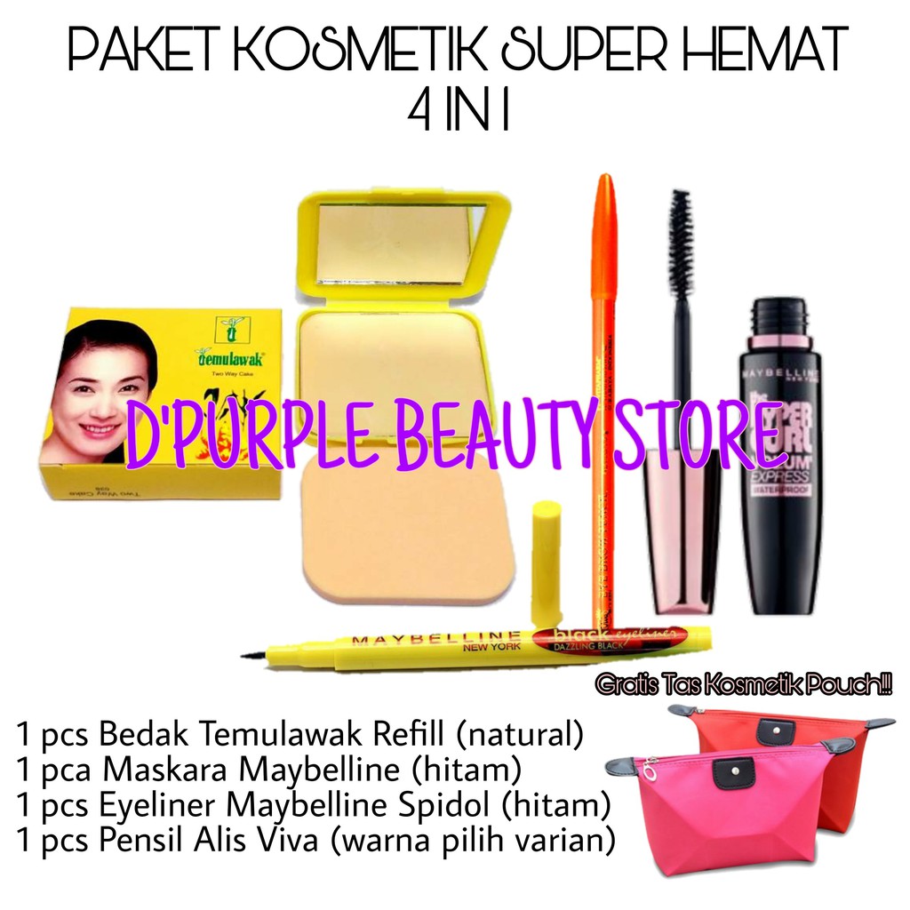 Paket Kosmetik Super Hemat Komplit 4 in 1 - Paket Make Up Hemat Super Komplit 4 in 1