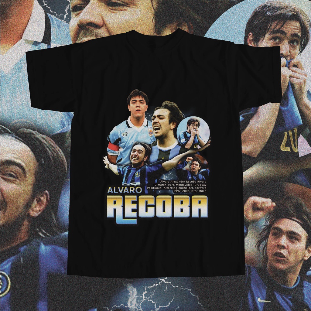Nostalgila Merch | Alvaro Recoba | kaos bola Vintage Tee | Kaos bootleg Oversize | Kaos inter milan 