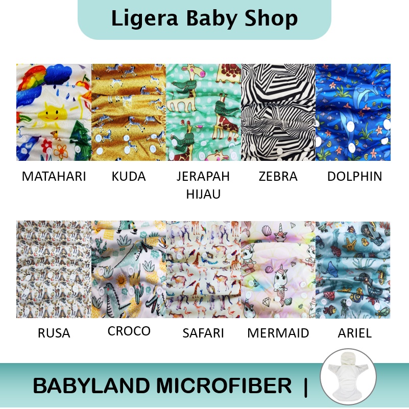 Popok Kain Clodi Kancing Babyland Original Microfiber - Pilih Motif F