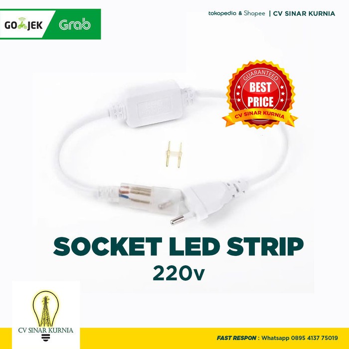 Socket Colokan Jack Lampu Strip Selang LED SOKET EMICO 220 volt