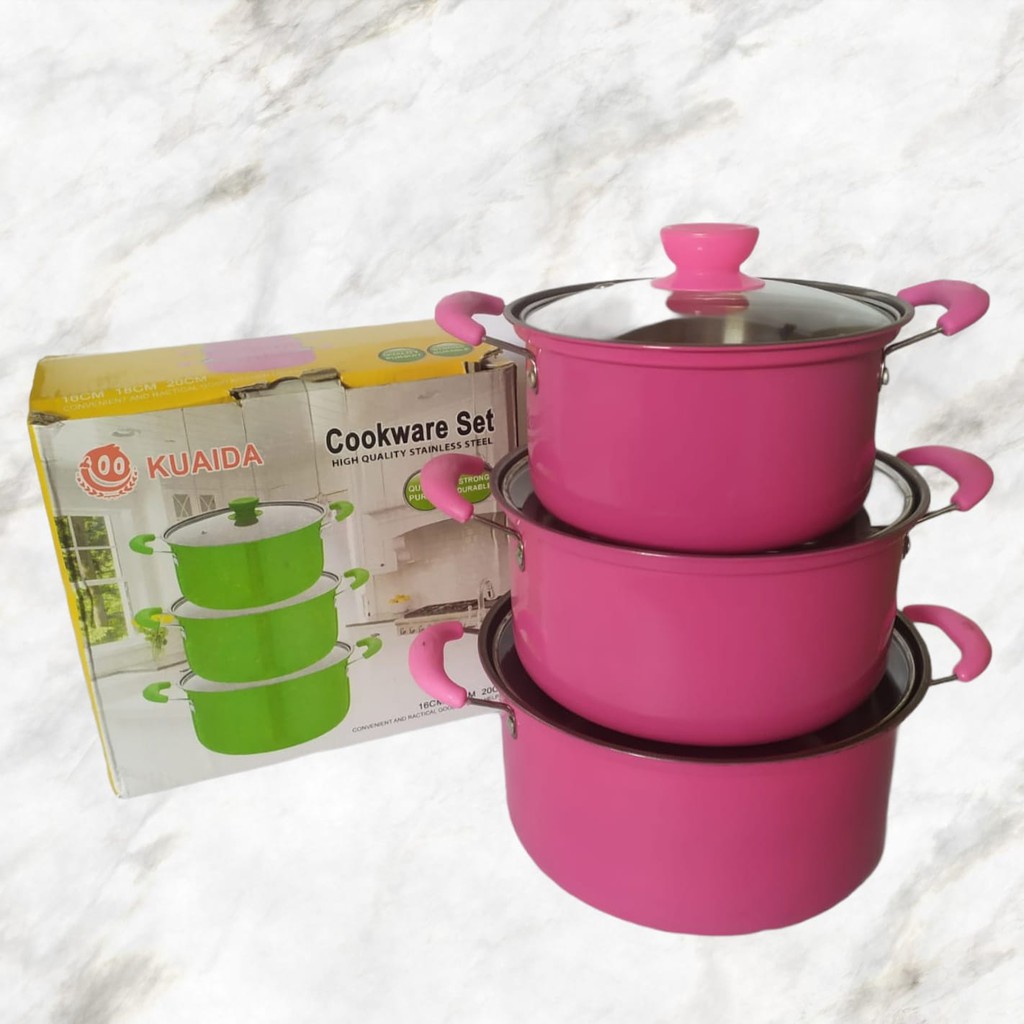 Panci Set Susun 3pcs Cookware Set Kuaida