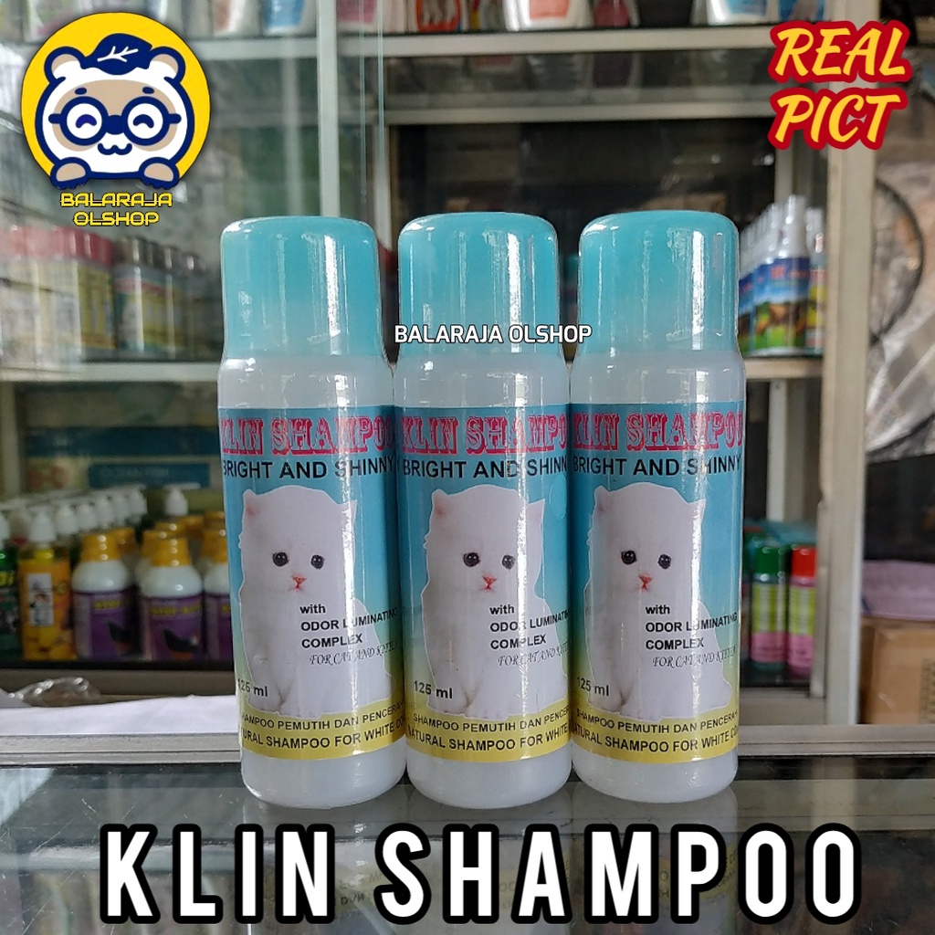 Shampoo kucing dan kitten Shampo pemutih dan pencerah bulu KLIN SHAMPOO