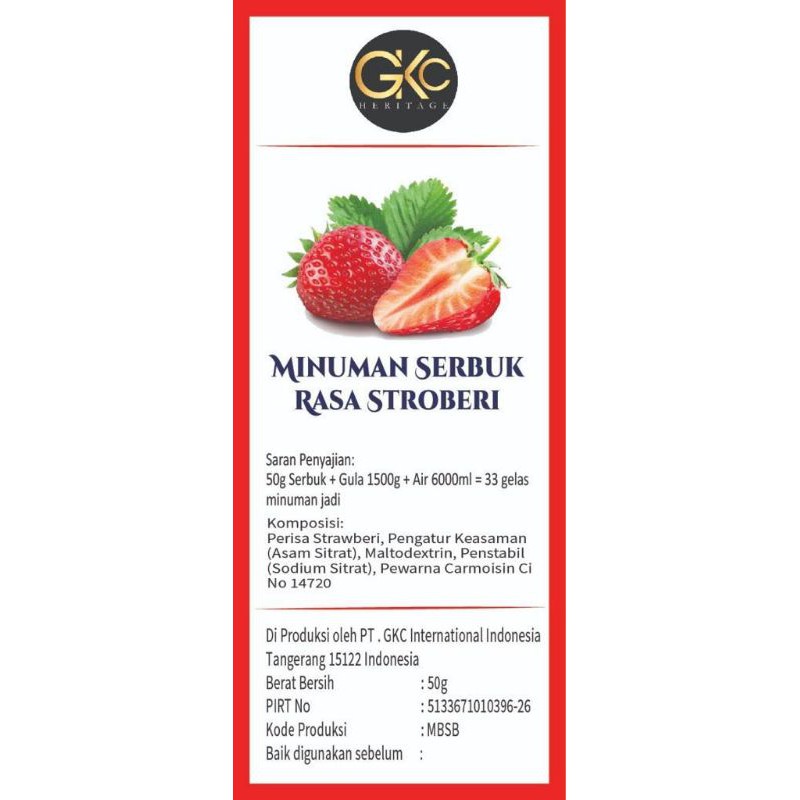 

Bubuk sirup minuman strawberry (50gr)