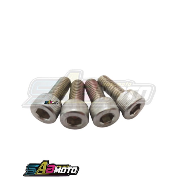 baut L stenlis footstep belakang gantung cbr ninja dll set 4 biji panjang 20mm rata drat 12 m8