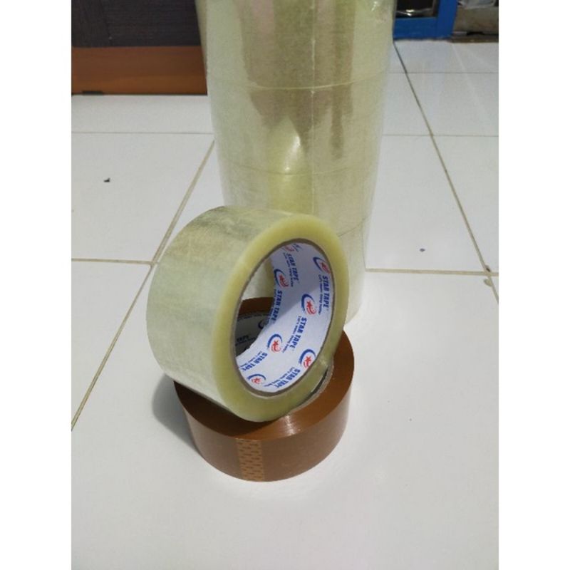 

STAR TAPE Lakban Bening & Coklat 45mm x 100yard (harga per pcs)