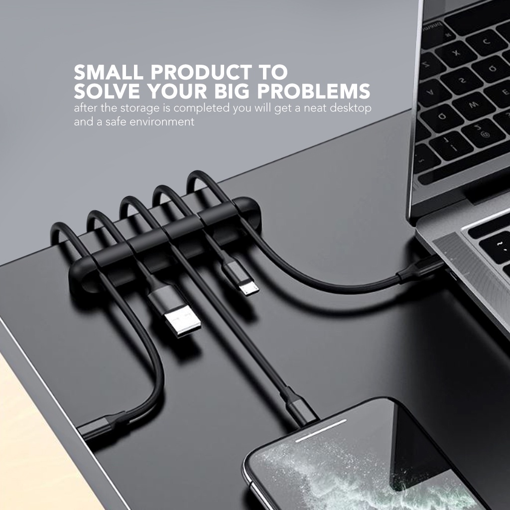 Clips Kabel Holder Cable Silicone Organizer Kabel Management Klip Clip Penjepit System  Silicone