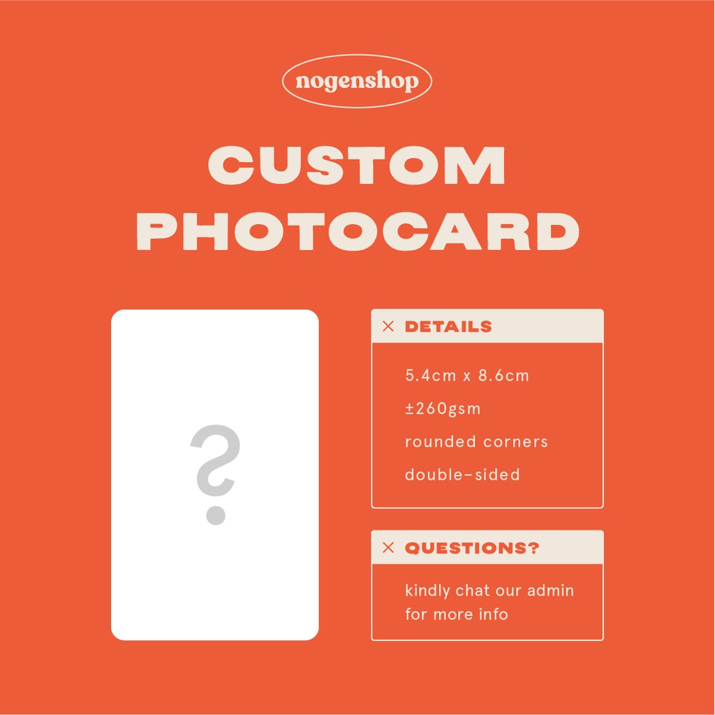 CUSTOM PHOTOCARD HOLOGRAM/GLITTER/DOFF/KANVAS