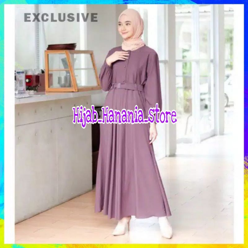 [MURAH] Baju Gamis Wanita Terbaru 2021 Gamis Remaja Kekinian Monna Belt Gamis Dress Terbaru Baju Dre