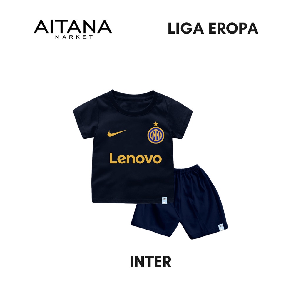 Setelan Baju Bola UEFA Europa League Untuk Anak dan Bayi Bahan Katun Combed 30s GRATIS Tambah Nama dan No Punggung