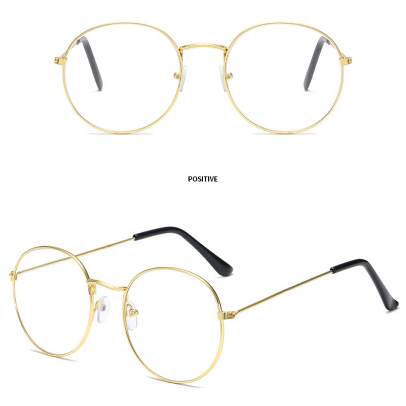 We Flower Retro Round Metal Frame Blue Light Blocking Lens Eyeglasses for Women Men Spectacles Eyewear