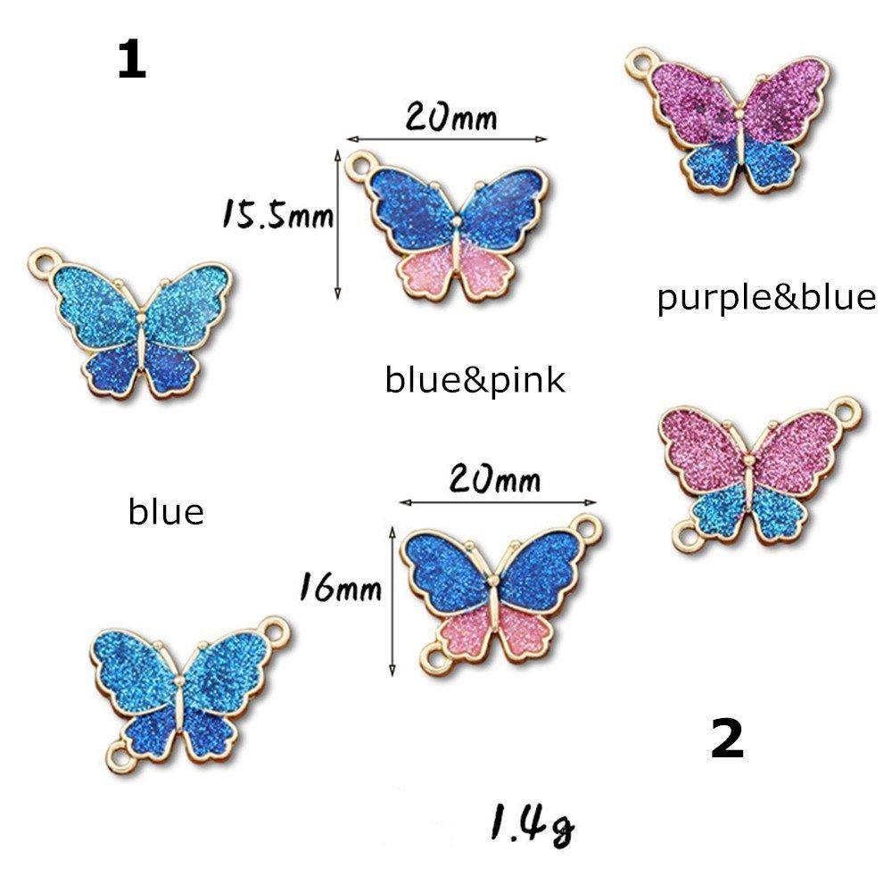 Nanas 10 Pcs Butterfly Shaped Charms Handmade Aksesoris Kalung Temuan Perhiasan Jewelry Making