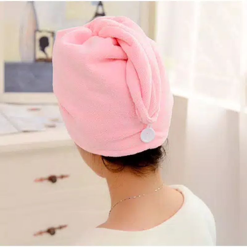 HANDUK KEPALA PENGERING RAMBUT HEADBAND IKAT LAP HANDUK KERAMAS MICROFIBER IMPORT