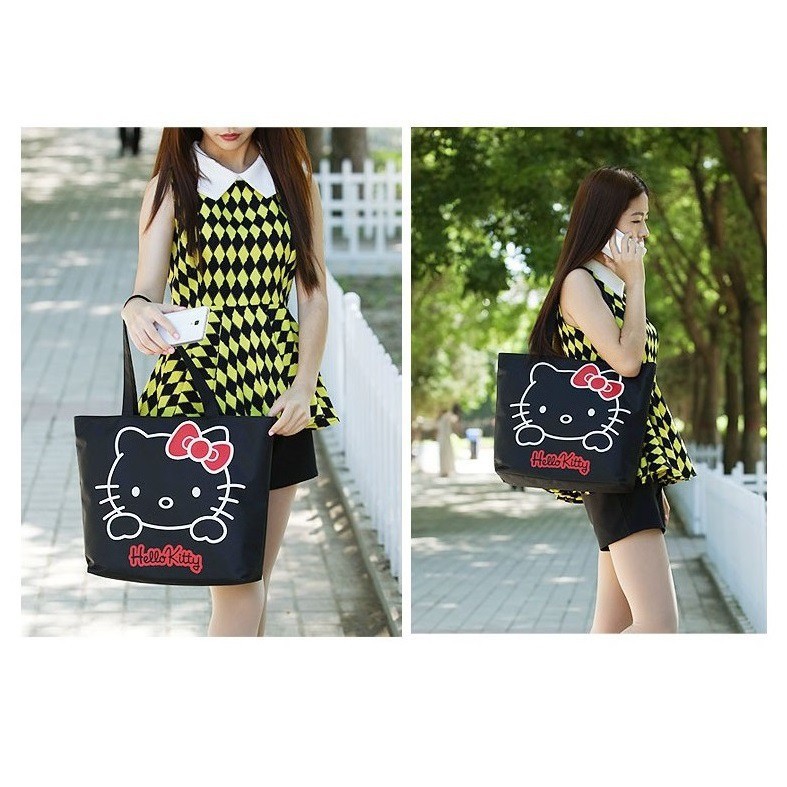 MOGYMOGY MG1390 Totebag Wanita Tote Bag Resleting Kanvas Karakter