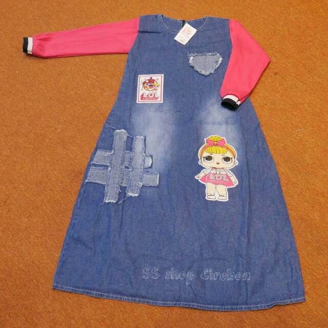 Gamis LOL Denim Anak Mix Kaos
