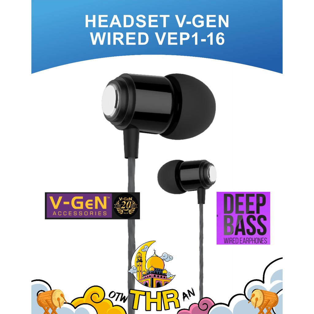 HEADSET EARPHONE V-GEN WIRED VEP1-16