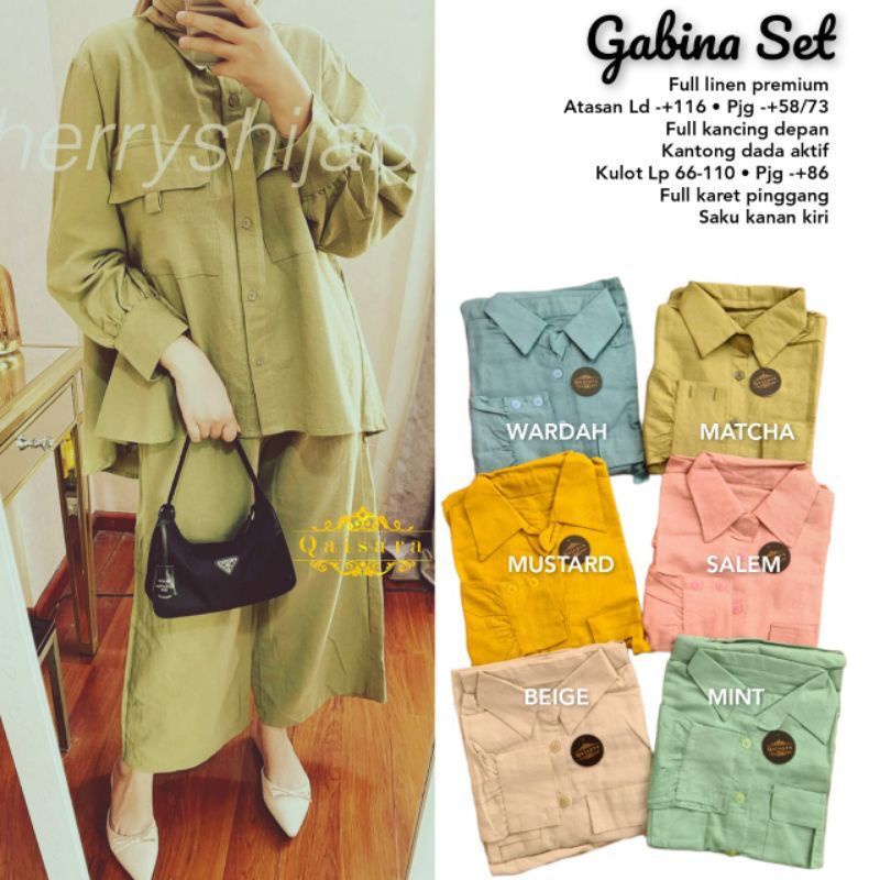 Fashion Muslim, One set, Stelan Celana.  stelan wanita, Setelan Wanita Gabina Set