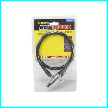 Krisbow Gembok Motor Kabel Dengan Alarm - Hitam