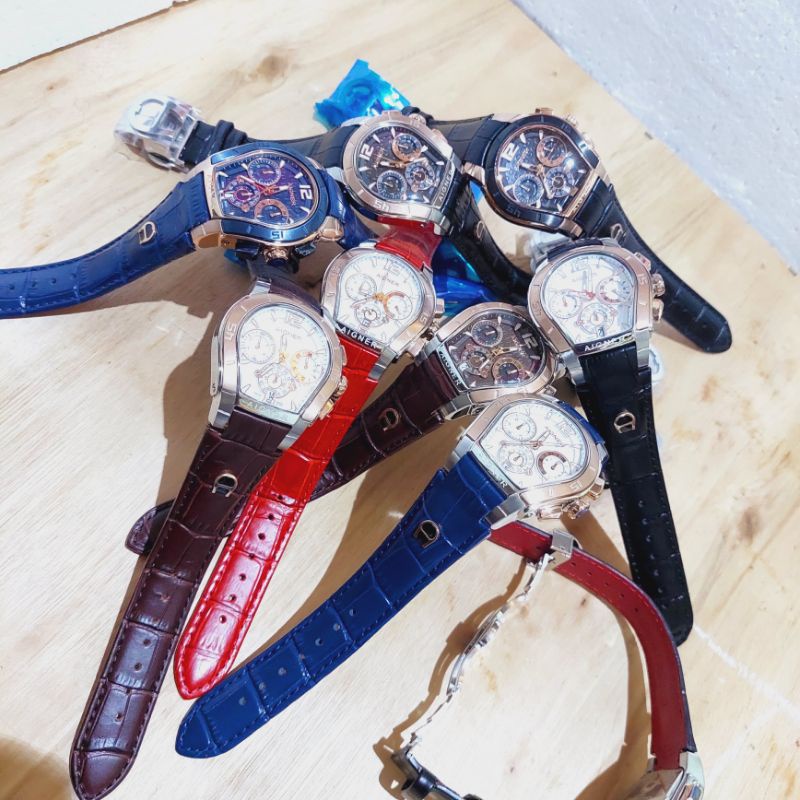 Jam Tangan Wanita Aigner Palermo Original Strap Kulit Chronograph Aktif