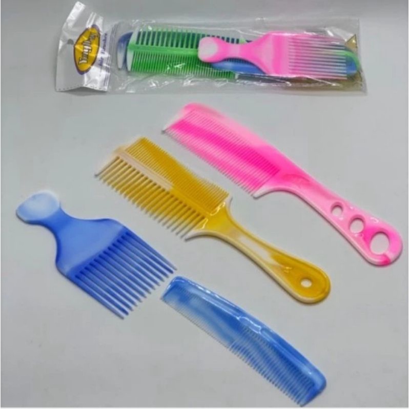 `ღ´ PHINKL `ღ´ Sisir set isi 4in1 aksesoris rambut anti kusut untuk sanggul hair tools supplier peralatan salon kecantikan