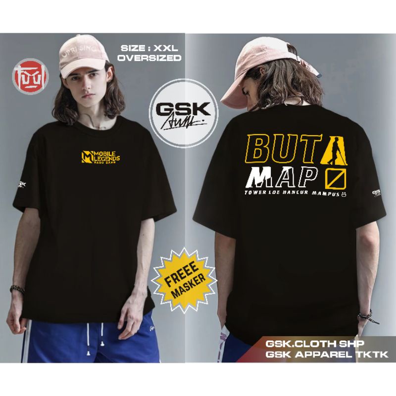 KAOS XXL JUMBO BUTA MAP YELLOW OVERSIZED MLBB MOBILE LEGENDS PRIA WANITA MURAH VIRAL